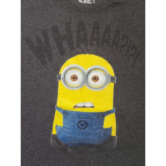 DESPICABLE ME 2 T-Shirt Mens Medium Gray Minion Whaaa?!?! Crew Pullover Adult - Picture 4 of 6